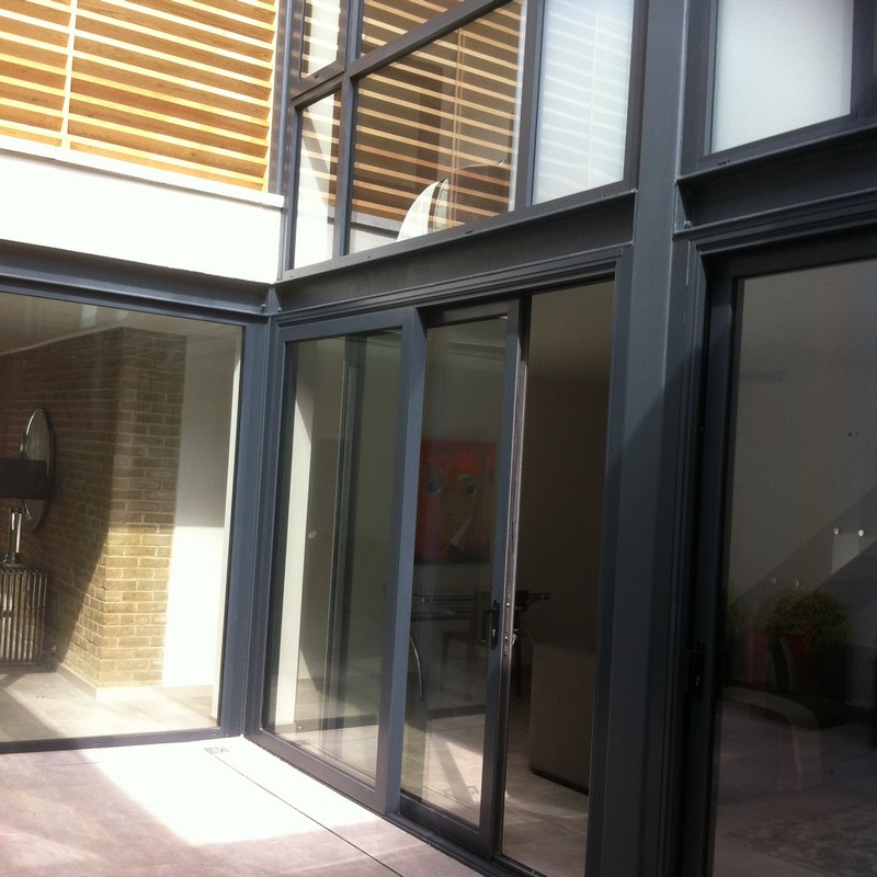 Anthracite aluminium sliding patio doors fitted in Paddington
